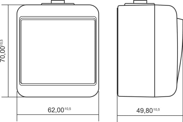 Karlik 30WHE-1, Trykkbryter, IP54, 250 V, 10 A