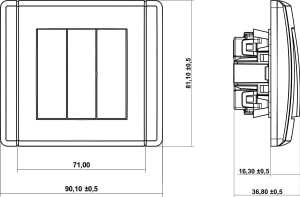 Karlik FWP-7, Tryckknappsbrytare, IP20, 10 A