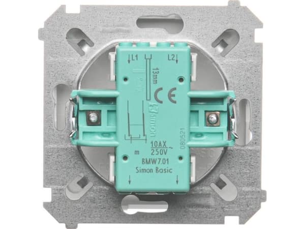 Kontakt-Simon BMW7.01/11, Plast, Hvit, IP20, IP44, 250 V, 10 A, 75 mm
