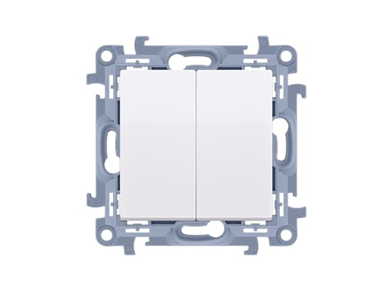 Kontakt-Simon CP2.01/11, Tryckknappsbrytare, Plast, Vit, IP20, IP44, 250 V, 10 A
