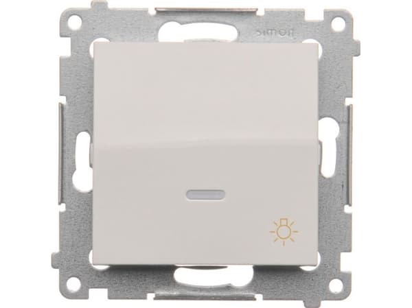 Kontakt-Simon DS1L.01/11, Tryckknappsbrytare, Plast, Vit, IP20, IP44, 250 V, 10 A