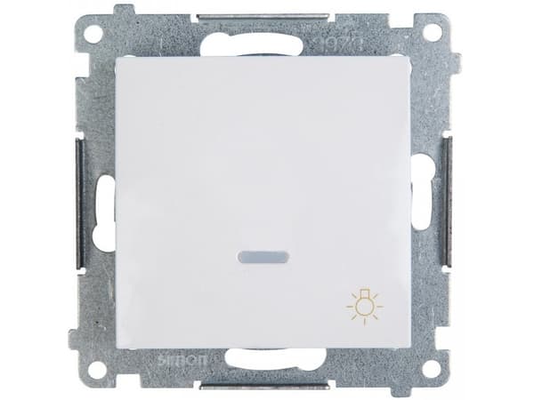 Kontakt-Simon DS1L.01/11, Tryckknappsbrytare, Plast, Vit, IP20, IP44, 250 V, 10 A