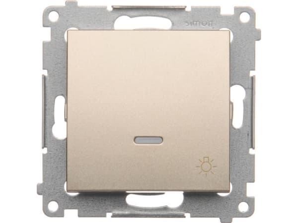 Kontakt-Simon DS1L.01/44, Tryckknappsbrytare, Plast, Guld, IP20, IP44, 250 V, 10 A