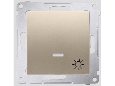 Kontakt-Simon DS1L.01/44, Tryckknappsbrytare, Plast, Guld, IP20, IP44, 250 V, 10 A