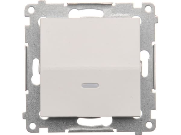 Kontakt-Simon DW1L.01/11, Plast, Vit, IP20, IP44, 250 V, 10 A, 75 mm
