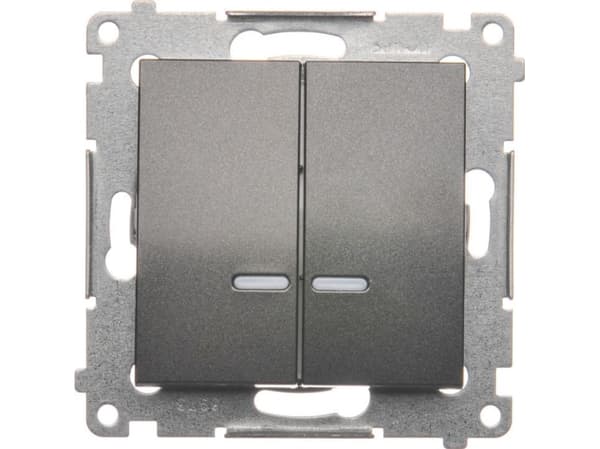 Kontakt-Simon DW5BL.01/48, Plast, Anthracit, IP20, IP44, 250 V, 10 A, 75 mm