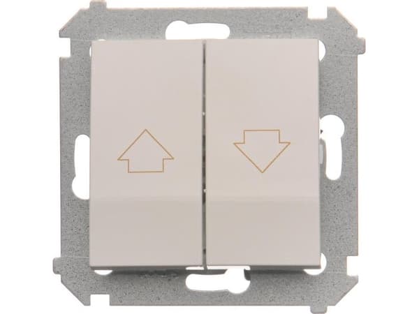 Kontakt-Simon DZP1W.01/11, Painikekytkin, Muovi, Valkoinen, IP20, IP44, 250 V, 10 A