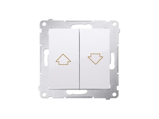 Kontakt-Simon DZP1W.01/11, Tryckknappsbrytare, Plast, Vit, IP20, IP44, 250 V, 10 A