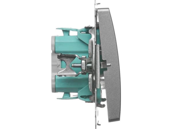 Kontakt-Simon BMW1.01/29, Plast, Satin Stål, IP20, IP44, 250 V, 10 A, 75 mm