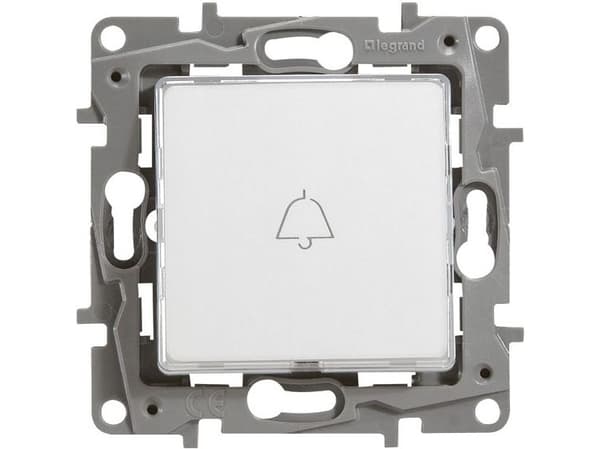 NILOE Trykknapp enpolet mekanisme med hel plate hvit IP21 trykknapp 1x 664515