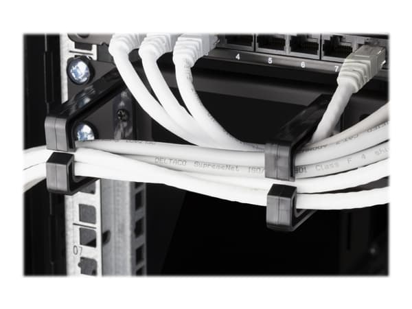 DELTACO - Rack-kabel styrepanel - sort - 1U - 19"