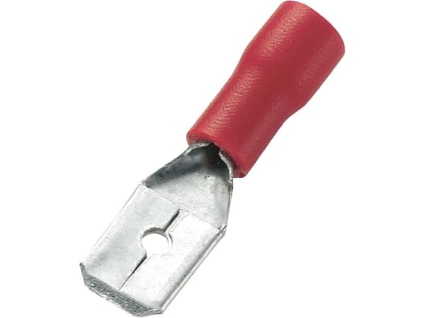 Conrad T1904C042, Bladterminal, Kobber/sølv, Rød, Kopper, PVC, 1,5 mm²