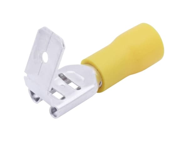 Conrad T1904C112, Bladterminal, Kobber/sølv, Gult, Kopper, PVC, 6 mm²