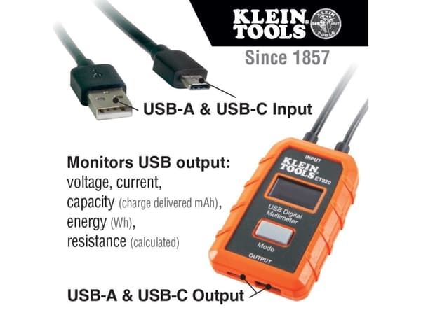 Klein Tools ET920, LCD-näyttö, 50 mm, 75 mm, 15 mm, 48 g