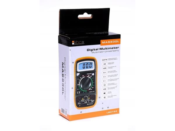 Libox Universal Meter, yleismittari MAS830L LB0164, 3.5 cifre, Batteri, 9V, Alkaline, 9 V, 138 mm