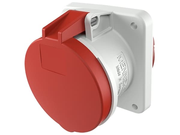 MENNEKES Straight panel socket 63A 5p 6h 400V IP44 screw terminals (MEN1252A)