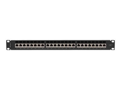 Lanberg PPS7-1024-B - Koblingspanel - CAT 7 - STP - RJ-45 X 24 - RAL 9004, svart - 1U - 19"