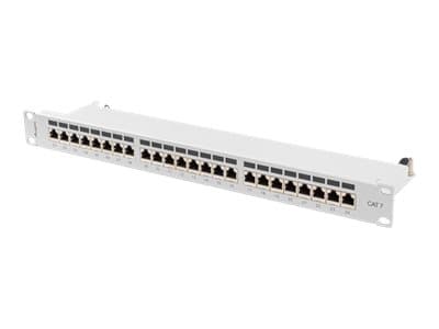 Lanberg PPS7-1024-S - Patch-panel - rackmontering - CAT 7 - STP - RJ-45 X 24 - grå, RAL 7035 - 1U - 19"