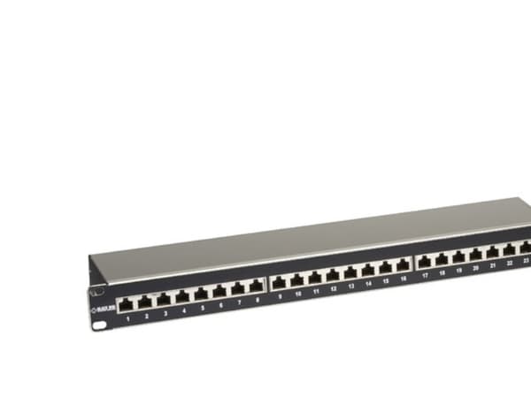 Black Box CAT6 Shielded Patch Panel - Koblingspanel - CAT 6 - STP - RJ-45 X 24 - 1U - 19"