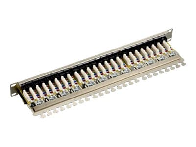 Black Box CAT6 Shielded Patch Panel - Koblingspanel - CAT 6 - STP - RJ-45 X 24 - 1U - 19" Sort