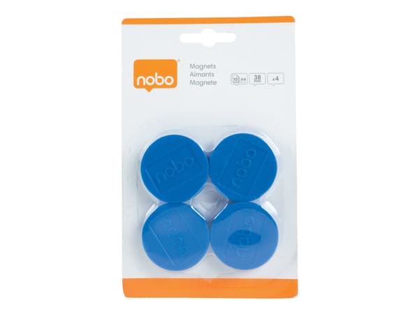 Nobo - Magnet - 3,8 cm diameter - blå (paket om 4) - för P/N: 1900930, 1901043, 1902454, 1902455, Q18090MB, QB05442CD, QBPE1290, QBPE1812, QBPE9060