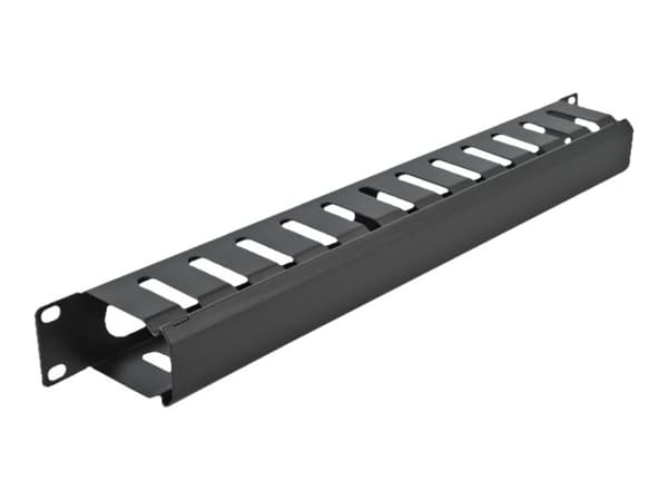 DeLOCK 66550, Kaapelin hallintapaneeli, Musta, Metalli, 1U, 48,3 cm (19"), 70 mm