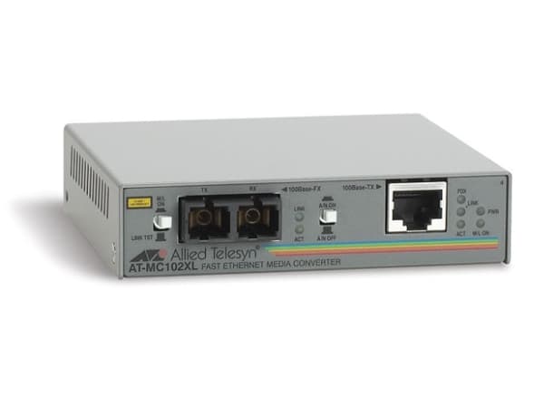 Allied Telesis AT MC102XL - Fibermedieomformer - 100Mb LAN - 100Base-FX, 100Base-TX - SC flermodus / RJ-45 - opp til 2 km - 1310 nm