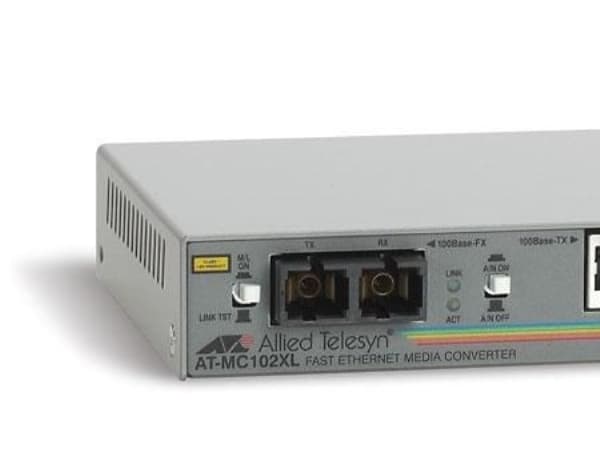 Allied Telesis AT MC102XL - Fibermedieomformer - 100Mb LAN - 100Base-FX, 100Base-TX - SC flermodus / RJ-45 - opp til 2 km - 1310 nm