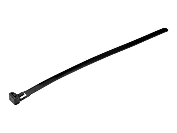 StarTech.com 20cm(8") Reusable Cable Ties, 7mm(1/4") wide, 50mm(1-7/8") Bundle Dia. 22kg(50lb) Tensile Strength, Releasable Nylon Ties, Indoor/Outdoo