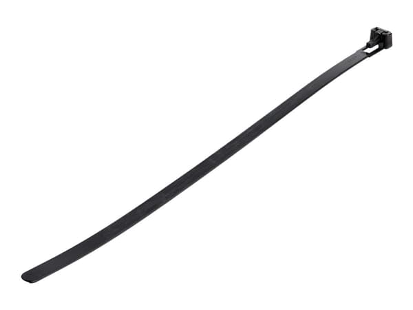 StarTech.com 10"(25cm) Reusable Cable Ties, 1/4"(7mm) wide, 2-1/2"(65mm) Bundle Dia. 50lb(22kg) Tensile Strength, Releasable Nylon Ties, Indoor/Outdo