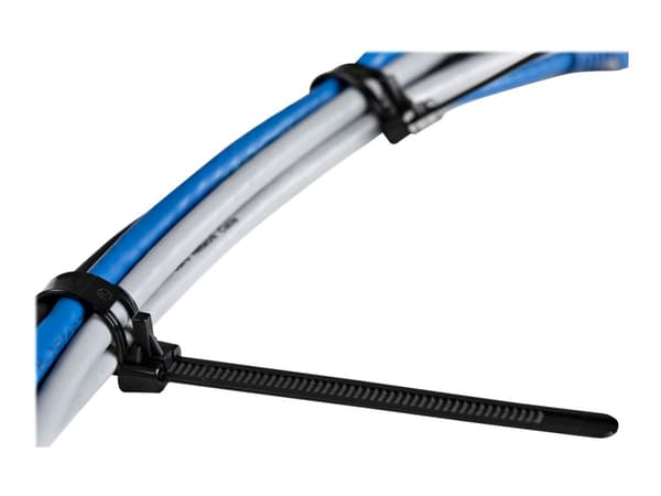 StarTech.com 10"(25cm) Reusable Cable Ties, 1/4"(7mm) wide, 2-1/2"(65mm) Bundle Dia. 50lb(22kg) Tensile Strength, Releasable Nylon Ties, Indoor/Outdo