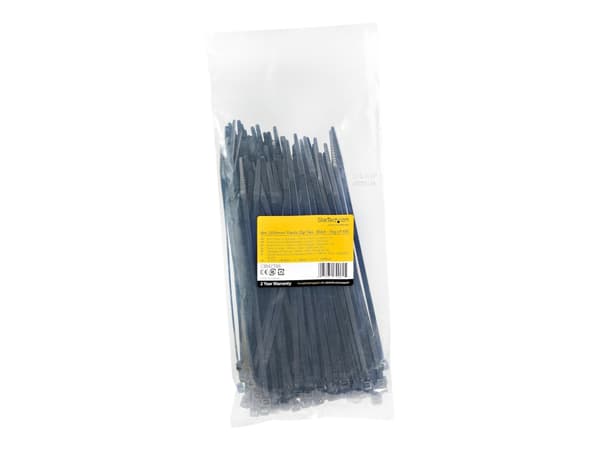 StarTech.com 20cm(8") Cable Ties, 4mm(1/8") wide, 55mm(2-1/8") Bundle Diameter, 22kg(50lb) Tensile Strength, Nylon Self Locking Zip Ties with Curved