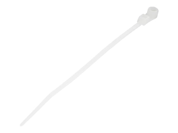 StarTech.com 10cm(4") Cable Ties with Mounting Hole, 2mm(1/16") wide, 24mm(7/8") Bundle Dia. 8kg(18lb) Tensile Strength, Nylon 66 Self Locking Ties w