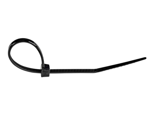 StarTech.com 10cm(4") Cable Ties, 2mm(1/16") wide, 22mm(7/8") Bundle Diameter, 8kg(18lb) Tensile Strength, Nylon Self Locking Zip Ties with Curved Ti