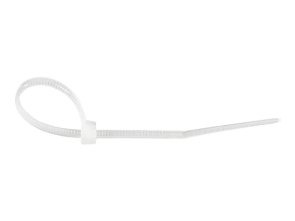 StarTech.com 10cm(4") Cable Ties, 2mm(1/16") wide, 22mm(7/8") Bundle Diameter, 8kg(18lb) Tensile Strength, Nylon Self Locking Zip Ties with Curved Ti