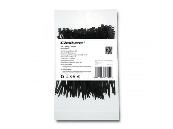 Qoltec - Kaapelinjohtimet - 10 cm - lajitelma (pakkaus 100 kpl)