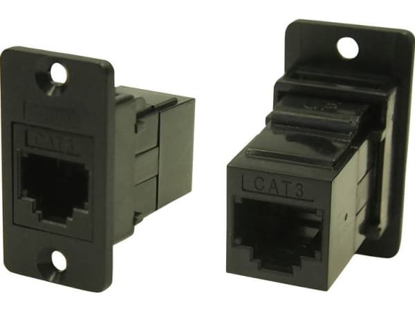 Cliff RJ-kontakt CP30623 Adapter, infälld Svart 1 st