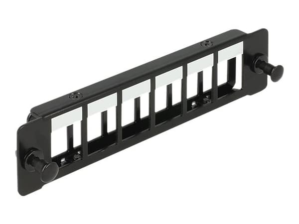 Delock Keystone Mounting Panel - Tomt panel - svart - 6 porter