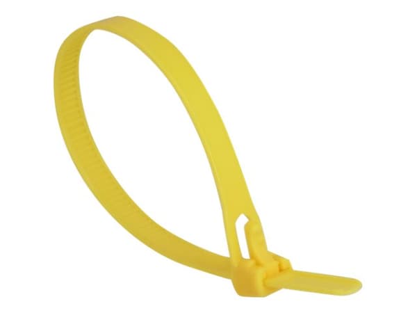 DeLOCK 18759, Avattava johdinside, Nailon, Keltainen, 200 mm, 7,5 mm, 100 kpl