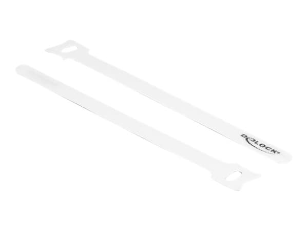 Delock - Kabelfestebånd - 20 cm - hvit (en pakke 10)