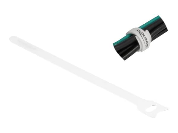 Delock - Kabelfestebånd - 20 cm - hvit (en pakke 10)