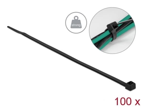 Delock - Kabelfestebånd - 30 cm - svart (en pakke 100)
