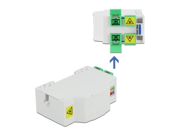 Delock Optical Fiber Connection Box for DIN Rail 4 x SC Simplex - Kabelkopplingsbox - kan monteras på DIN-skena - vit
