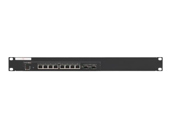 Rackmount.IT RM-SW-T8 - Monteringssett for nettverksenhet - rackmonterbar - RAL 9005 - 1U - 19" - for SonicWall Switch SWS12-8, SWS12-8POE