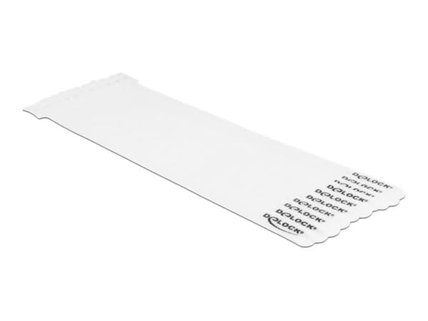 Delock - Kabelfestebånd - 25 cm - hvit (en pakke 10)