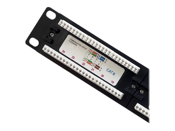 Qoltec - Koblingspanel - CAT 6 - UTP - RJ-45 X 24 - svart