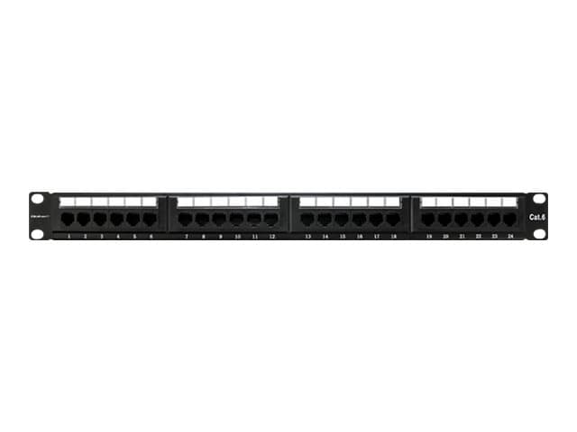 Qoltec - Patch-panel - CAT 6 - UTP - RJ-45 X 24 - svart