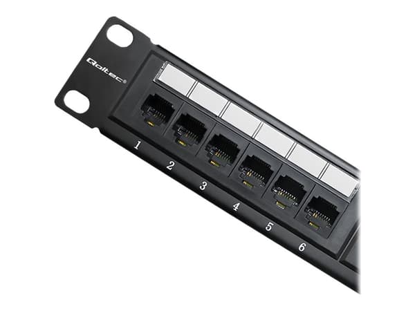 Qoltec - Koblingspanel - CAT 5e - UTP - RJ-45 X 24 - svart