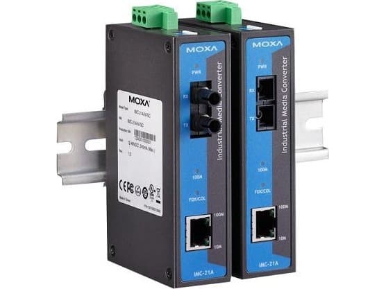 Moxa IMC-21A-S-SC - Fibermedieomformer - 100Mb LAN - 10Base-T, 100Base-FX, 100Base-TX - RJ-45 / SC-enkeltmodus - opp til 40 km - 1310 nm