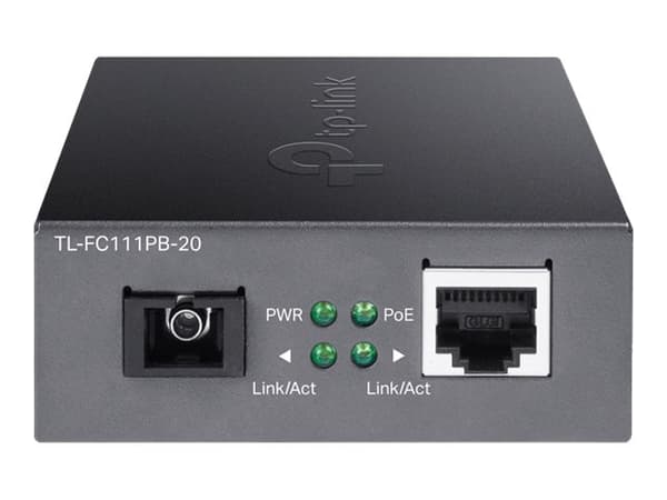 TP-Link TL-FC111PB-20 V1 - Fibermediekonverterare - 100Mb LAN - 10Base-T, 100Base-TX, WDM - SC / RJ-45 - upp till 20 km - 1550 (RX) / 1310 (TX) nm